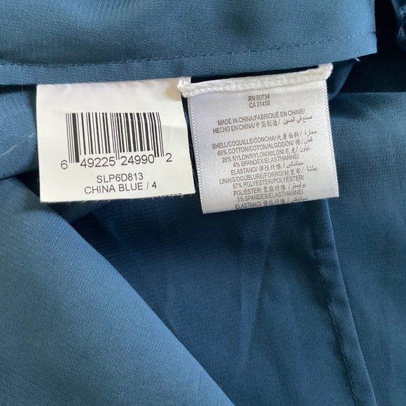 BCBG MAXAZARIA Mini Dress Womens 4 Blue Short Sleeve Eyelet Lined - Picture 8 of 9